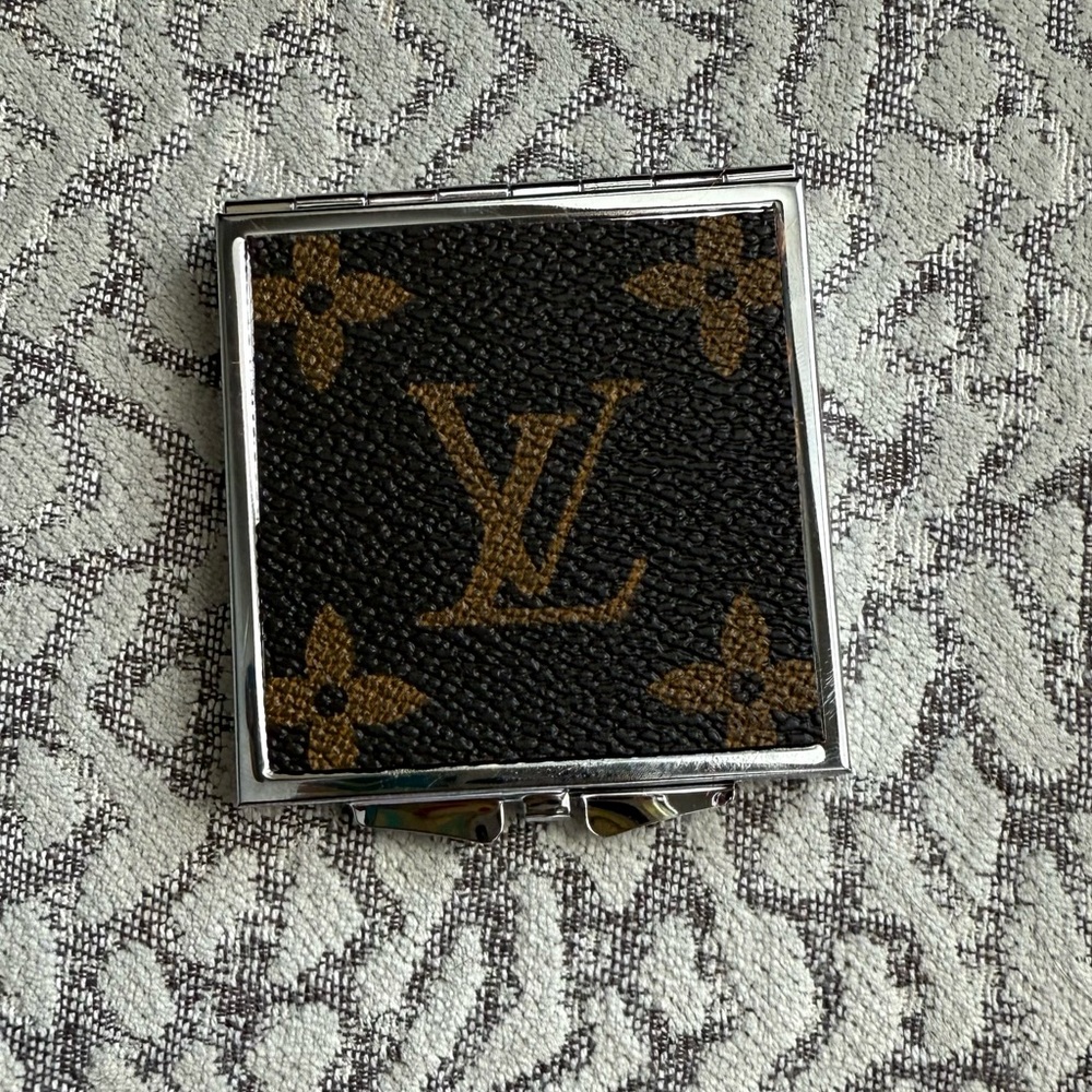 Up Cycled Monogram Leather Mirror - Picture 3 of 3